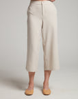 Women's Faux Linen Wide Cropped Pant