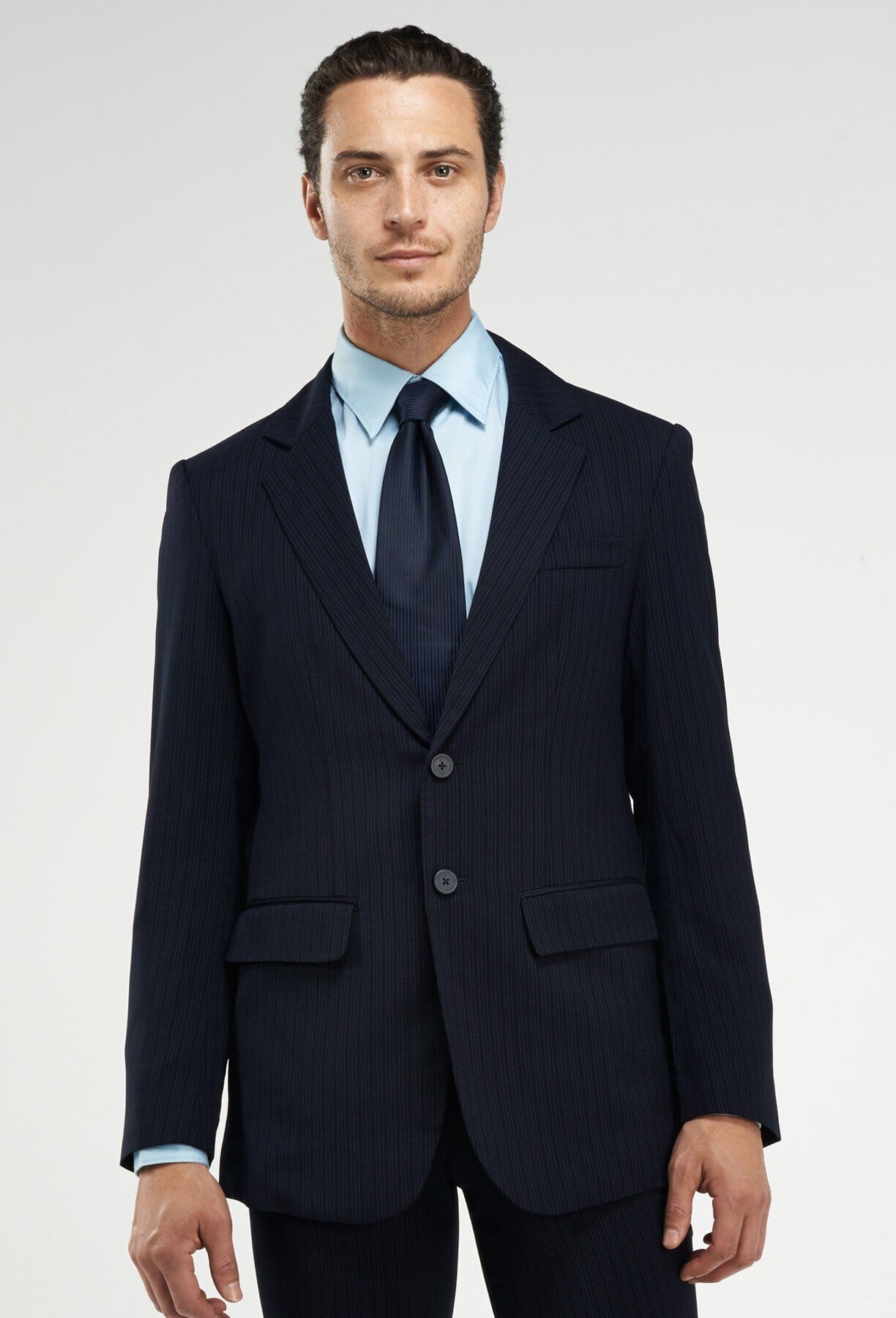 Wehilion Mens Suits Set Slim Fit Men 3 Piece Dress Suit Prom Blazer Wedding  Formal Jacket & Vest & Pants Navy Blue XXL - Walmart.com